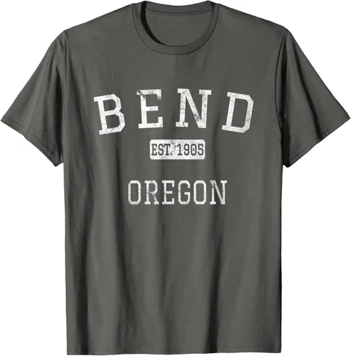 Vista 90 de Bend Oregon OR Camiseta vintage, Negro