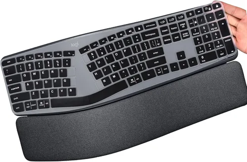 Vista 9 de Logitech MK320 K330 MK335 - Funda de teclado de silicona impermeable para Logitech MK320 MK335, color negro