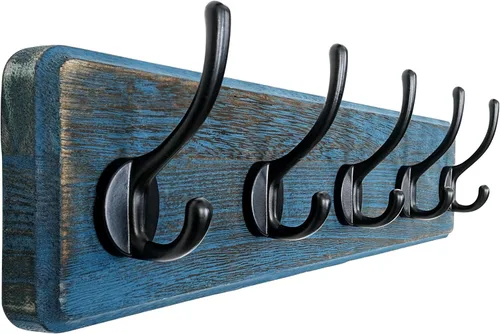 Vista 20 de Dseap Perchero de Pared: Moderno, Patentado, Resistente, 17.4" de Largo, Riel Colgador de Madera con 5 Ganchos Dobles para Abrigos de Invierno, Negro
