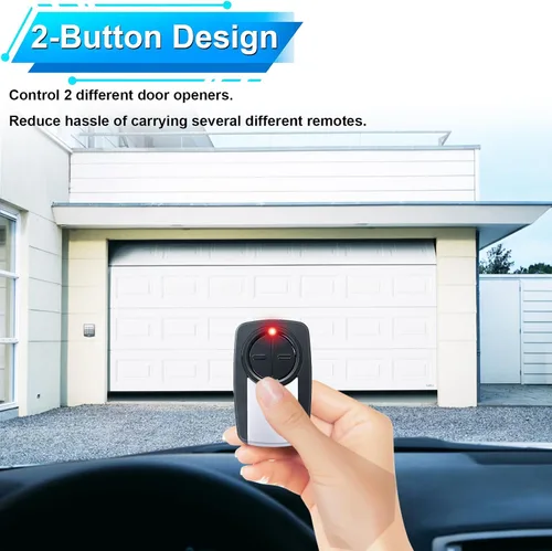 Vista 3 de KLIK5U-SS - Control remoto universal de 2 botones para abridor de puerta de garaje Chamberlain LiftMaster Craftsman, sin llave