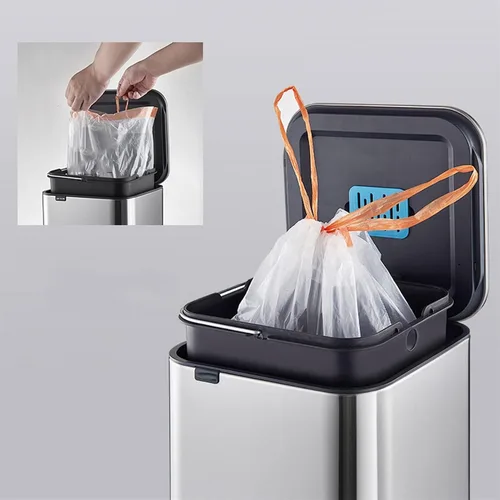 Vista 5 de HASMI Basurero inteligente de acero inoxidable con tapa de inducción automática de 12 litros, cubo de basura cuadrado para cocina, suave y suave