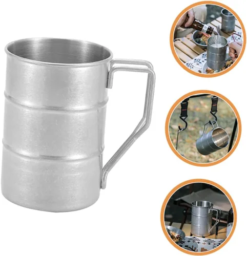 Vista 6 de Taza de agua deportiva - Taza de acero inoxidable a prueba de fugas para acampar Fitness uso diario