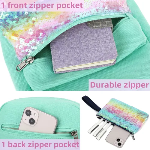 Vista 5 de Leaper - Juego de estuche y cartera bandolera de lona para niñas y mujeres