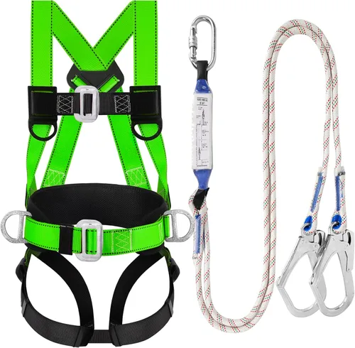 Vista 9 de TT TRSMIMA Safety Harness Fall Protection Kit - Full Body Roofing harnesses with Shock Absorbing Lanyard Upgrade Paded