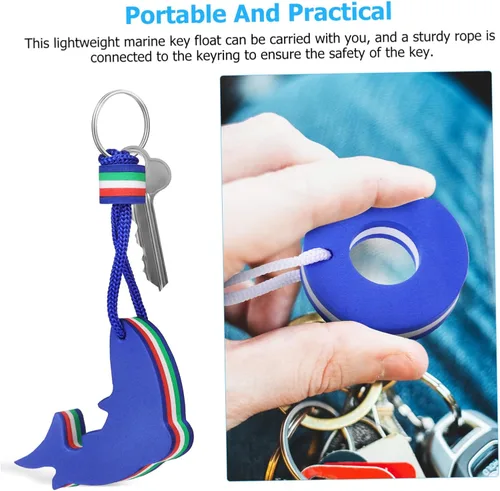Vista 9 de 3 llaveros flotantes para llaves de barco para deportes acuáticos clave para pesca, natación y actividades de surf, Azul, Mediana