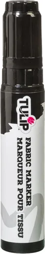 Vista 6 de Tulip Marcador permanente de tela, punta de cincel gigante negra, sin juego de calor, mínimo sangrado, secado rápido para ropa, zapatos, bolsas
