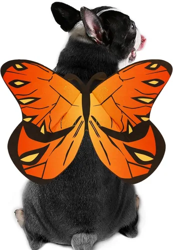 Vista 8 de Disfraz de alas de mariposa para perros y gatos pequeños a grandes - Halloween Rosa