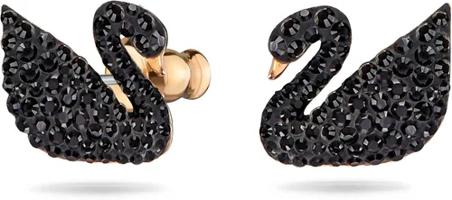 Vista 3 de Swarovski Iconic Swan Jewelry Collection Rose Gold Tone Finish Black Crystals