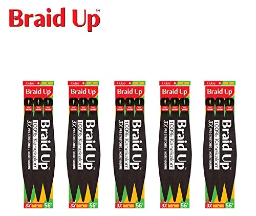 Vista 2 de Outre Braid Up - Trenza preestirada 3 x 56 pulgadas (paquete de 5, 2T1B/350)