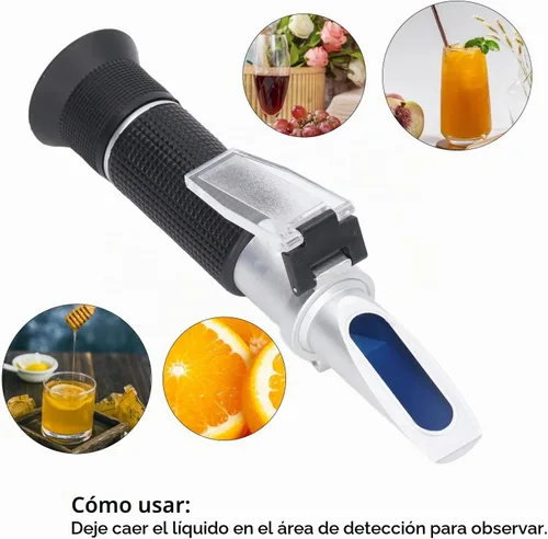 Vista 7 de Refractómetro Brix, refractómetro Brix medidor con ATC, refractómetro de doble escala Brix 0-32% y gravedad específica 1.000-1.130, refractómetro
