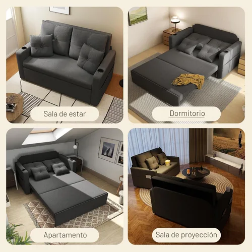 Vista 8 de Krcix Sofá cama 3 en 1, sofá cama extraíble de 56 pulgadas, sofá biplaza