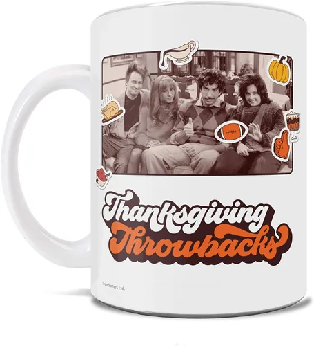 Vista 155 de Trend Setters Friends the Television Show – 25 años – Mercancía oficial – Taza de café o té de cerámica blanca de 11 onzas – perfecta para regalar