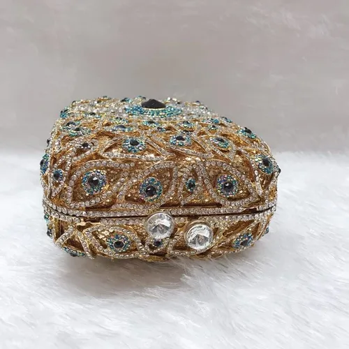Vista 3 de TJLSS - Bolsa de noche con diamantes de cristal para fiesta, vestido de novia, bolsa de mano con diamantes para mujer, bolsa de hombro para cóctel