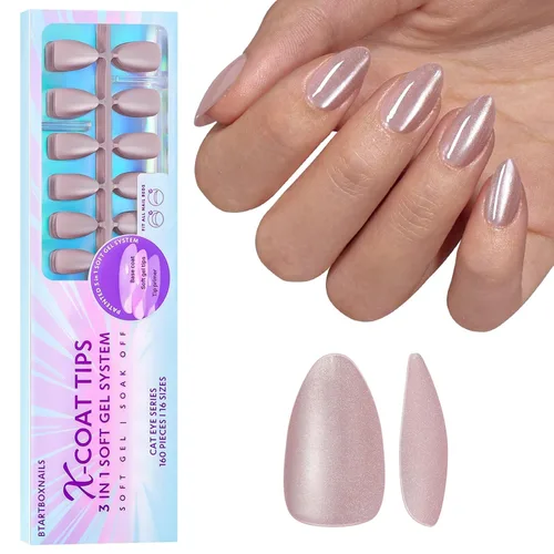 Vista 15 de BTArtboxnails XCOATTIPS - Punta francesa blanca a presión, cuadrado L, purpurina rosa Lamp-Curable 4-Week Wear, Salon Quality Value at Home