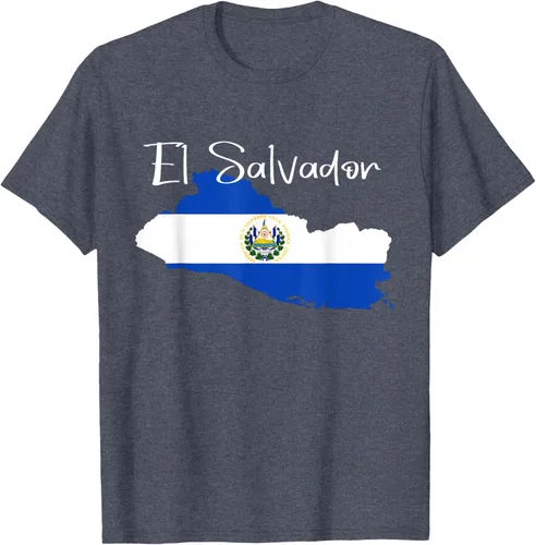 Vista 77 de Camiseta con la bandera de El Salvador, mapa de El Salvador, camiseta de Salvador para mujer