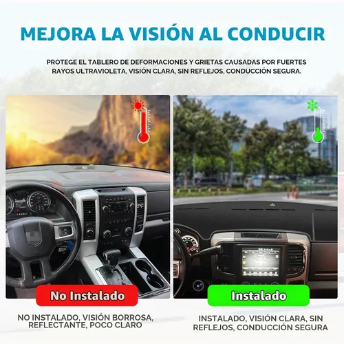 Vista 4 de POSAID Alfombrilla para salpicadero para Dodge Ram 1500 2500 3500, funda protectora personalizada para salpicadero Dodge Ram, Negro, 2010-2018