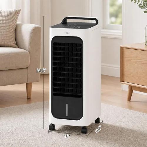 Vista 9 de HOMCOM 26" Evaporative Air Cooler 3-in-1 Ice Cooling Fan with Remote White