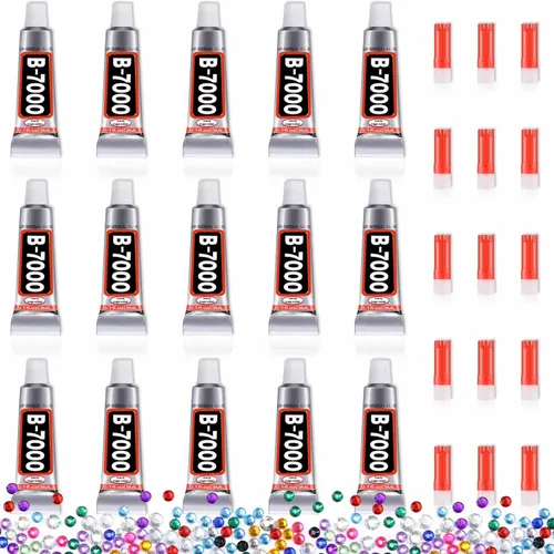 Vista 9 de B-7000 - Pegamento artesanal para hacer joyas - 110ml/3.7oz (paquete de 2) - Pegamento super adhesivo multifunción B-7000 Liquid Fusion para Gris