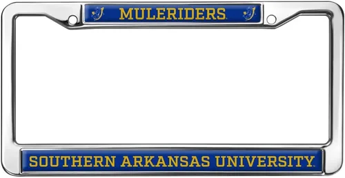 Vista 189 de Texas A&M University - Texarkana Mascot - Marco de metal estándar para placa de matrícula de tamaño completo