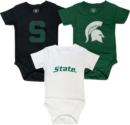 Vista 34 de Wes and Willy Baby College Team - Paquete de 3 mamelucos de algodón