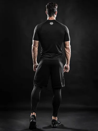 Vista 7 de DRSKIN 4, 3 or 1 Pack Men's Compression Shirt Short Sleeve Top Baselayer Sports T-Shirt Athletic Running Active Workout