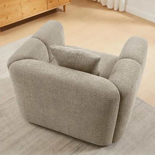 Vista 3 de VANOMi Sillón de gran tamaño de 42 pulgadas de ancho con almohada, color gris pardo Topo