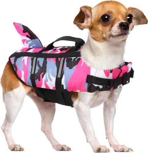 Vista 12 de Queenmore Chaleco Salvavidas para Perros Pequeños XXS, Chalecos Salvavidas para Cachorros para Perros Pequeños, Chaleco Salvavidas para Perros