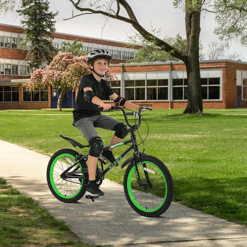 Vista 8 de Bicicleta infantil de 20 pulgadas para niños de 7 a 12 años, estilo BMX, bicicletas ligeras para niños, bicicletas para niños con frenos delanteros