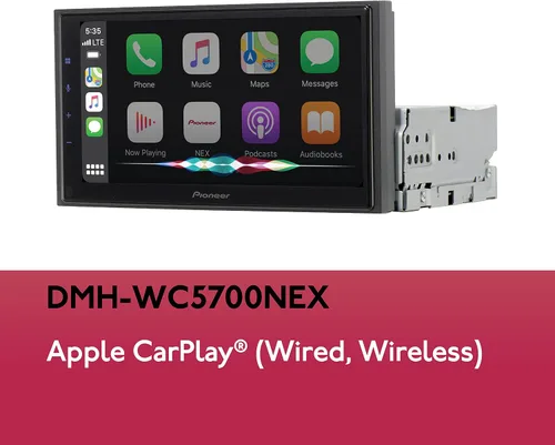 Vista 5 de Pioneer DMH-WC5700NEX - Estéreo de automóvil de 6.8 pulgadas, receptor multimedia con Apple CarPlay inalámbrico o con cable, Android Auto, manos