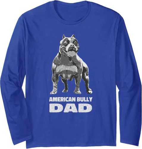 Vista 3 de American Bully Dad Dog Owner American Bully - Camiseta de manga larga Negro