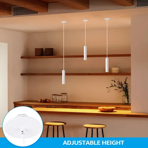 Vista 5 de LEONLITE Luces colgantes LED con clase, estilo minimalista moderno, caja J integrada para repuesto de luz de techo empotrada, ajuste de agujero