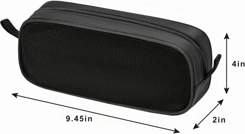 Vista 3 de Negro Nylon Malla Cremallera Accesorios Electrónica Bolsa Cable Organizador