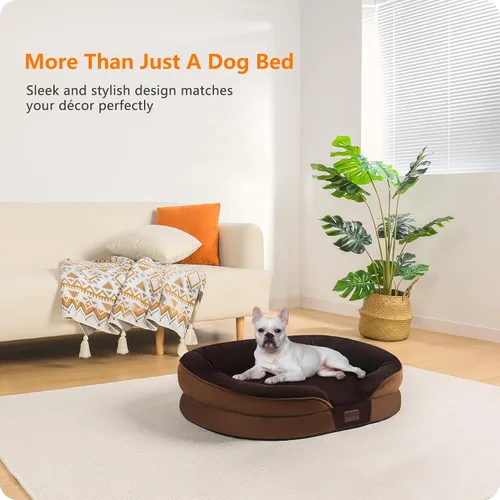 Vista 2 de Dwanton - Cama ortopédica para perros medianos con espuma de gel de memoria, sofá impermeable para perros, cama lavable para mascotas con cojín