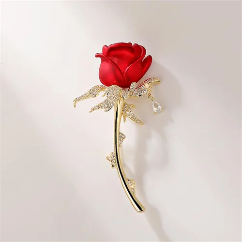Vista 2 de Broche de la serie floral para mujer, disfraz de moda, flor de perla, broche y alfileres, joyería, regalo de Navidad