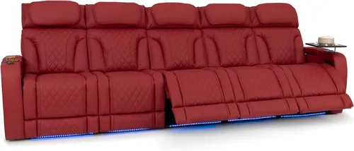 Vista 92 de Seatcraft Luminis 365 - Asiento de cine en casa (fila de 2 biplazas), color carmesí