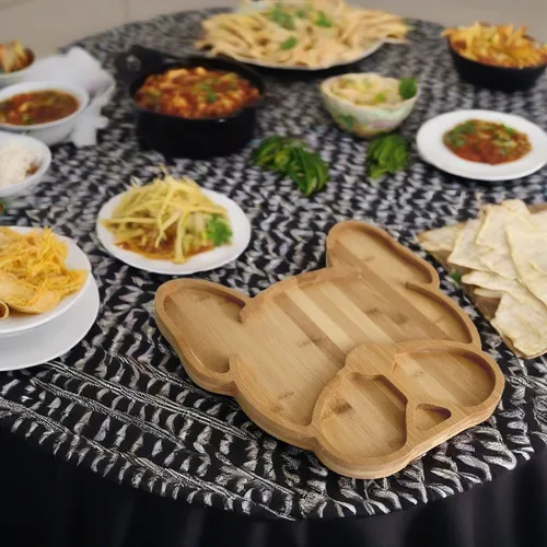 Vista 4 de Tabla de charcutería de Bulldog Francés, tabla de queso de bambú natural de 12 pulgadas y bandeja para servir para entretener, regalo divertido