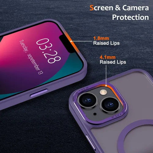 Vista 344 de Anuck - Funda magnética para iPhone 11 compatible con MagSafe, carcasa trasera mate translúcida dura, borde de TPU, delgada, resistente a impactos