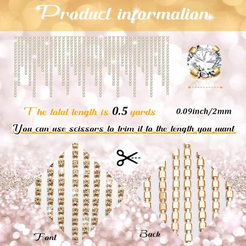 Vista 2 de Cinturón con flecos de diamantes de imitación con cuentas y cadena de borlas de diamantes para jeans, accesorios de ropa, decoración de bricolaje