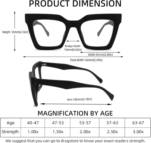 Vista 4 de Gafas de lectura de moda con bloqueo de luz azul Lentes resistentes a los impactos TR90 marco lectores de gran
