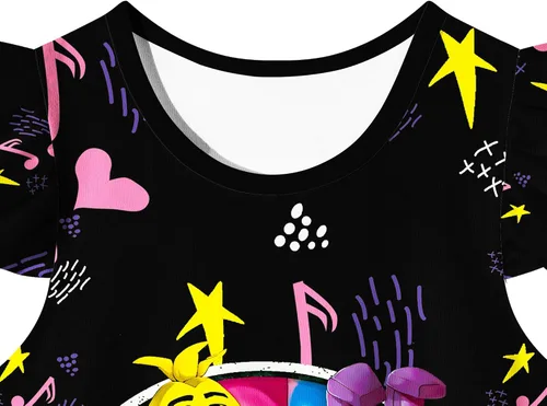 Vista 3 de WFelcia Vestido Fnaf para niñas pequeñas, Freddy Midnight Horror Game Movie Kids Home Wear Cumpleaños Fiesta Regalo