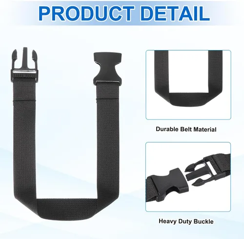 Vista 3 de MECCANIXITY Correa extensora de riñonera, correa de extensión para riñonera, bolsa de cintura, bolsa y mochila., Negro, Correa