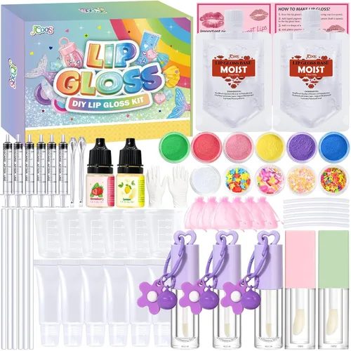 Vista 9 de Jcoos Kit de fabricación de brillo de labios, kit de brillos de labios para hacer tu propio lápiz labial, brillo de labios que cambia
