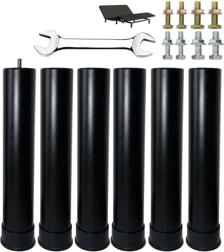 Vista 9 de Base de cama ajustable de metal de 2 a 3.5 pulgadas, reemplazo de patas de patas de alta resistencia, altura extra, compatible con el 93%
