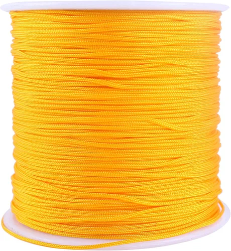 Vista 47 de KONMAY 1 rollo de cuerda de nailon de 150 yardas, trenzado de 0.016 in de nailon Shamballa Macramé/cordón de cuentas, cordón de nudo chino, cuerda