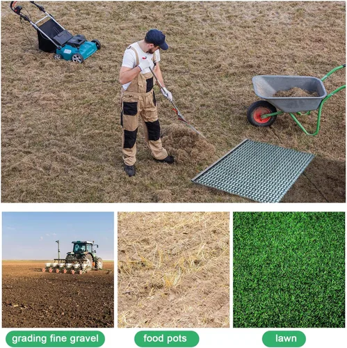 Vista 6 de Shimeyao Estera de arrastre de zinc resistente de malla de acero Infield Drag Multi Surface Mat para entrada, granja, jardín, béisbol, campo