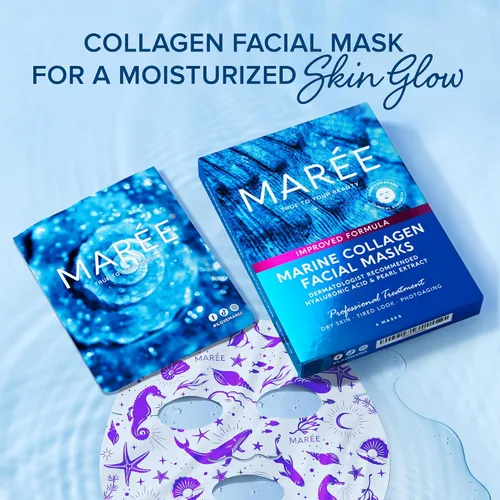 Vista 7 de MAREE Paquete de geles para ojos y máscaras faciales, geles debajo de los ojos para ojos hinchados y ojeras, mascarillas hidratantes en láminas