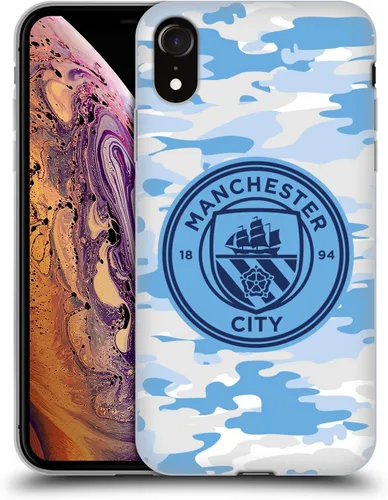 Vista 272 de Head Case Designs Funda de gel con licencia oficial del Manchester City Man City FC Blue Moon Badge Camou [protección de grado militar] compatible