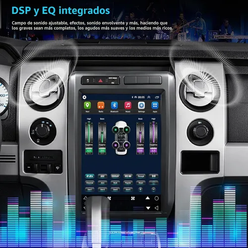 Vista 5 de Radio de coche para Ford F150 2009 2010 2011 2012, pantalla táctil de 12.1 pulgadas, inalámbrica, CarPlay, Android, estéreo, actualizado