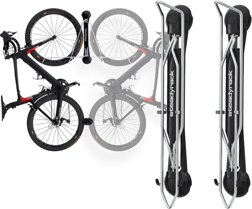 Vista 10 de Steadyrack - Soporte de bicicleta para bicicletas de carretera - El soporte de bicicleta vertical original montado en la pared - Se adapta a