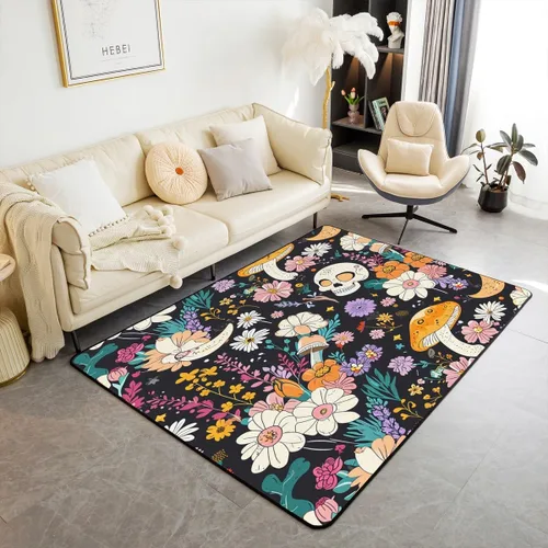 Vista 35 de jejeloiu Juego de alfombras de sala de estar, decoración de cine y noche, juego de alfombras de área de 3 x 5 con palomitas de maíz para interiores